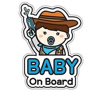 Baby on Board Sign for car (09. Cowboy)