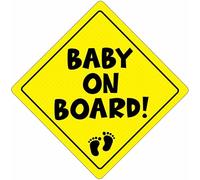 Baby On Board Sign for Car | Micro-Perforated Vinyl Car Stickers | Better Then Suction | Easy to Apply & Remove | Ultra Durable Weatherproof | 5" x 5" | Baby Feet (1)
