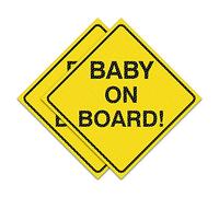 Baby on Board Sticker for Cars See Through When Reversing- Baby on Board Decal for Cars No Need for Suction Cup or Magnets-Strong Adhesive & Durable, 5” by 5”- (Pack of 2)