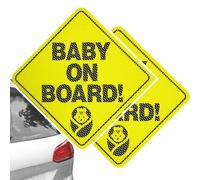 Baby on Board stickers for car (Girl), baby signs, boy and girl versions 5'' x 5'', one way vision for safety when reversing