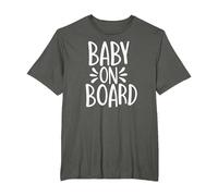 Baby on Board T-Shirt, Men's Big and Tall, Asphalt Grey, 5X Tall