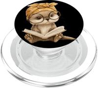 Baby Otter Open Book Reading Animal Lover Graphic Portrait PopSockets PopGrip for MagSafe