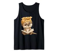 Baby Otter Open Book Reading Animal Lover Graphic Portrait Tank Top
