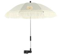 Baby Outdoor Parasol Adjustable Baby Stroller Umbrella with Adjustable Fixing Clamp Trendy Tassel Design Universal Infant and Toddler UV Sun Protection Umbrella for Pram Pushchair and Buggy