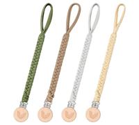 Baby Pacifier Chain Clip, Pacifier Chain boy, Pacifier Chain Girl, Pacifier Chain Fabric, Drinking Cup Strap for Stroller/Baby Carrier/car seat, Pacifier Strap (4 Pack)