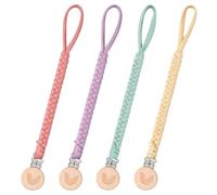 Baby Pacifier Chain Clip, Pacifier Chain boy, Pacifier Chain Girl, Pacifier Chain Fabric, Drinking Cup Strap for Stroller/Baby Carrier/car seat, Pacifier Strap (4 Pack)
