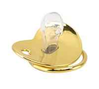 Baby Pacifier, Foots Shape Shinning Baby Pacifier, Shinning Rhinestones Infant Dummy Baby Soother Nipple for 6 to 18 Months Baby Show New Born Gifts (Gold)