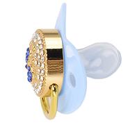 Baby Pacifier, Foots Shape Shinning Baby Pacifier, Shinning Rhinestones Infant Dummy Baby Soother Nipple for 6 to 18 Months Baby Show New Born Gifts (M Blue)