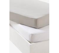 Baby Pack of 2 Fitted Sheets in Stretch Jersey Knit grey