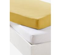 Baby Pack of 2 Fitted Sheets in Stretch Jersey Knit mustard