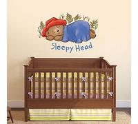 Baby Paddington Bear Wall Sticker - Sleepy Head 001 Kids Wall Art Mural Decal Bedroom Nursery (90cm Width x 60cm Height)