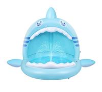 Baby Paddling Pool, Shark Splash Pool with Canopy,Portable Inflatable Kiddie Swimming Pool with Water Sprinkler,45’’ Indoor&Outdoor Water Game Play Center for 3+Toddlers Kids