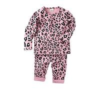 Baby Pajamas for Boy Girls, Meiju Autumn Leopard Pattern Print Long Sleeve Clothing Set Cotton Unisex Lovely Sleepwear Clothes Outfits Trousers+ Top Shirt for 1-6 Years (Pink,110 (3-4 Years Old))