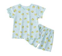 Baby Pajamas Set js, Girl Short Sleeve Sn g Fit Sleepwear 2pcs Ruffl Trim Cute Sleepwear for Kids Toddler (Mint Green, 3-4 Years)