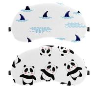Baby Panda Chinese Animal Black White 2-Pack Light-Blocking, Soft, Breathable Sleeping Masks Blindfold Sleep Masks