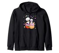 Baby Panda Donuts Lovers Pink Blue stars, positive vibes Zip Hoodie