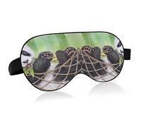 Baby Panda Eating Bamoo Eye Masks Cover Blocks Light Sleep Mask Shade Cover Blindfold Relaxing Eyeshade Cover with Adjustable Head Strap for Men Women Kids