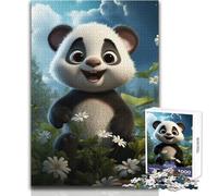 Baby Panda Teenager Jigsaw Puzzles 1000 Pieces Educational Observation Skill Game Perfect Meaningful Festive Gift Size 38x52cm