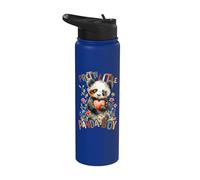 Baby Panda with Flowers Cute Lil pandaboy Koala boy Son Stainless Steel Insulated Water Bottle