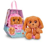 BABY PAWS Sleeping Puppies Cocker Spaniel Interactive Plush Puppy With Sounds Opens And Closes Eyes Includes Swaddle Bag Gift For Kids Age 3 and Up, 20 cm