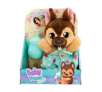 BABY PAWS Yummy German Shepherd, Interactive Plush Puppy for Carrying Around Whose Belly Grows When Feeding and Gets Small Again with Dummy in Mouth, Gift and Toy for Children from 18 Months
