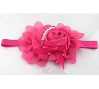 Baby Pearl Sting Flower Hair Accessories Newborn Infant Toddler Baby Girl Hairband (Hot Pink)