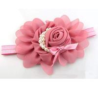 Baby Pearl Sting Flower Hair Accessories Newborn Infant Toddler Baby Girl Hairband (Pink)