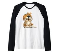 Baby Penguin Open Book Reading Animal Lover Graphic Portrait Raglan Baseball Tee