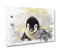 Baby Penguin V3 Canvas Print | Gallery Wrapped 30mm Frame Wall Art | 20x14 inches | Ready to Hang | Modern Animals Picture | Living Room Bedroom Lounge Office