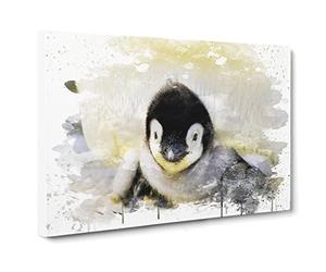 Baby Penguin V3 Canvas Print | Gallery Wrapped 30mm Frame Wall Art | 20x14 inches | Ready to Hang | Modern Animals Picture | Living Room Bedroom Lounge Office