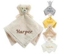 Baby Personalised Animal Comforter Blanket Soft Snuggly Animal Designs (Beige - Puppy)