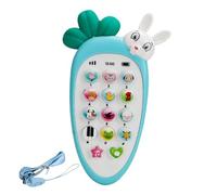 Baby Phone - Carrot Shaped Toy, Musical Interactive Cell Phone | Soft Teether, Breathing Light Feature, Early Learning Activity, Sensory Play for, Safe Baby Entertainment, Educational Toy, Fun blue