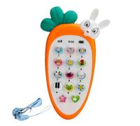 Baby Phone - Carrot Shaped Toy, Musical Interactive Cell Phone | Soft Teether, Breathing Light Feature, Early Learning Activity, Sensory Play for, Safe Baby Entertainment, Educational Toy, Fun orange