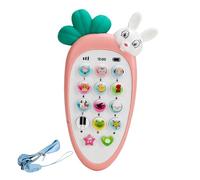 Baby Phone - Carrot Shaped Toy, Musical Interactive Cell Phone | Soft Teether, Breathing Light Feature, Early Learning Activity, Sensory Play for, Safe Baby Entertainment, Educational Toy, Fun pink