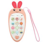 Baby Phone Toy for 1 Year Old Girls and Boys, Interactive Learning Toy with Numbers with Lanyard, Animal Sounds and Detachable Teether Toddler Educational Gift for 6-18 Month Olds (Carrot A)