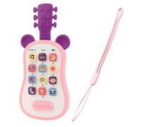 Baby Phone Toy for 1 Year Old Girls and Boys, Interactive Learning Toy with Numbers with Lanyard, Animal Sounds, Lullabies and Detachable Teether Toddler Educational Gift for 6-18 Month Olds (Guitar)