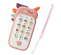 Baby Phone Toy for 1 Year Old Girls and Boys, Interactive Learning Toy with Numbers with Lanyard, Animal Sounds, Lullabies and Detachable Teether Toddler Educational Gift for 6-18 Month Olds (Unicorn)