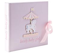 Baby Photo Album - 4'x6' - Carousel Design - Pink Baby Girl