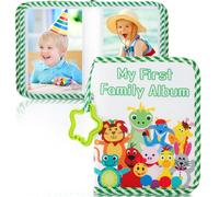 Baby Photo Album Baby Memory Book Soft Cloth Book Family First Year Memory Photo Book Album Cute My First Photo Book for Family Newborns Shower Party Favors(green)