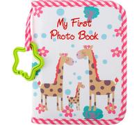 Baby Photo Album Holds 17 6x4 Pictures Waterproof Soft Cloth Family Photo Book with Star Hook Safety Mirror Fabric Kid Memory Keepsake Gift for Baby Shower Newborn Toddler Boy Girl (Red)
