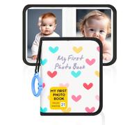 Baby Photo Album Holds 21 6x4 Photos, My First Photo Book for Baby or Toddlers, Love" Babys Photo Album Soft Cloth Family Book, Cute Book Gift for Babies Shower Newborns Family Photos (Black)