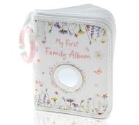 Baby Photo Album Soft Book with Hook Mirror, Babys First Photo Album Hold 17 6x4 Photos Present, My First Photo Book for Family Newborns, Baby Memory Books