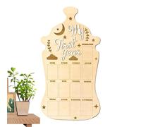 Baby Photo Board | Growth Recording Frame for Kids,Cute Wooden Picture Frame for First Birthday Adoption Day Celebration Foster Families Travel Memory Preservation