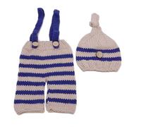 Baby Photo Costume Knitted Pants and Hat 2pcs Sets Striped Outfits Clothes Newborn Girls Boys Photography Prop Crochet K Baby Bath Grooming Newborn Essentials Healthcare