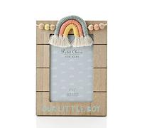 Baby Photo Frame 4"x6" With Macrame Rainbow & Beads - Our Little Boy