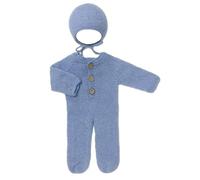 Baby Photography Outfit with Soft Texture Comfortable Knitting Romper with Hat Props for Newborns Photo & Daily Wear Infant Photo Props