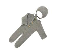 Baby Photography Outfit with Soft Texture Comfortable Knitting Romper with Hat Props for Newborns Photo & Daily Wear Infant Photo Props