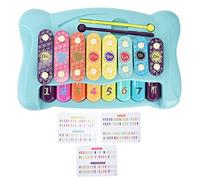 Baby Piano Xylophone Toy Multicolored Keyboard Musical Instrument Educational Learning Toy for Infants Toddlers ABS Material Eight Tone Hand Knocking Piano with Sticks (Blue)