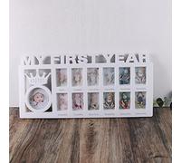 Baby Picture Frame Memory for First Year 12 Months Photo Frame Collage Baby Picture Frame My First Year Memory Growth Record Baby Gifts for Newborn Baby Shower First Birthday
