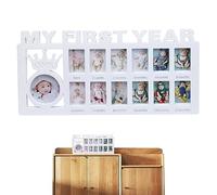 Baby Picture Frame, My First Year Picture Frame 12-Month Baby Photo Collage White, My First Year, Album